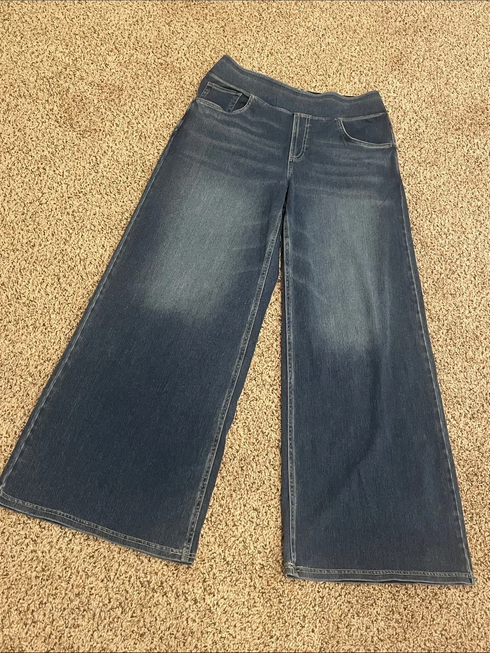 Wide Leg Women’s Jeans in Dark Blue J20 - Picture 4 of 10